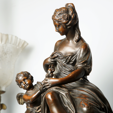 Антикварная статуэтка "Дама и Ангел" 