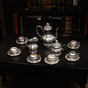Кофейный серебряный набор "Florence" (15 предметов), 19 век