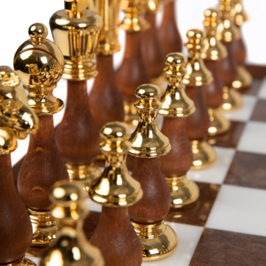 шахматный набор с серебрением