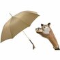 Umbrella with brass handle in the shape of a boar's head from Pasotti