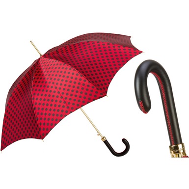 Жіноча парасолька "Red and Black Polka Dots" від Pasotti