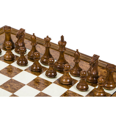 chess with wooden board