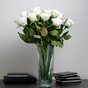 Букет білих повнорозмірних троянд 21 штука