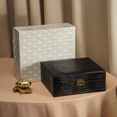jewelry box "Black python" in leather