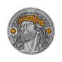  Серебряная монета с позолотой и янтарем "Иисус Христос"