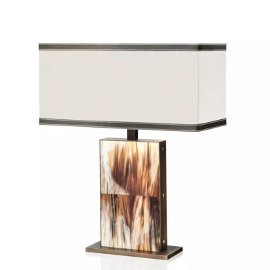 Table lamp "Florian-ivory" in natural horn by Arca Horn