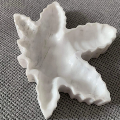 Ashtray made of marble in the shape of a leaf for present