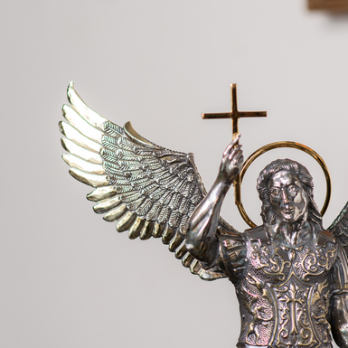 Figurine "Saint Archangel Michael" with elements of silver and gold