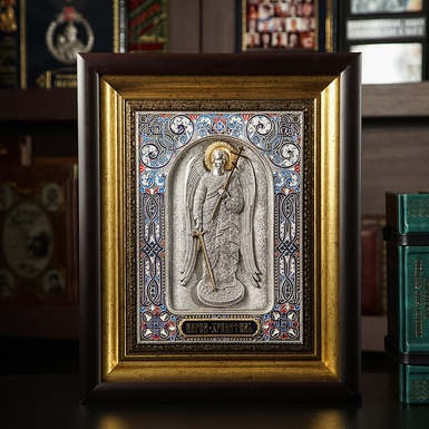 Серебряная икона Ангел Хранитель