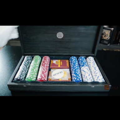 wow video Poker set in a wooden case