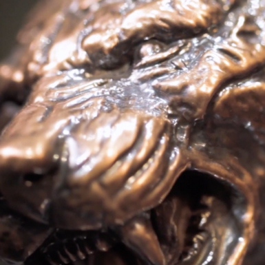 wow video Copper statuette "Crouching Tiger" 