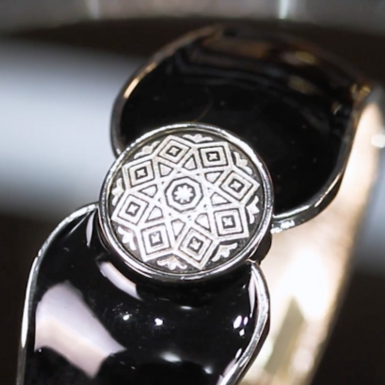 wow video Bracelet "Dolores" with silver plated round element by Anframa