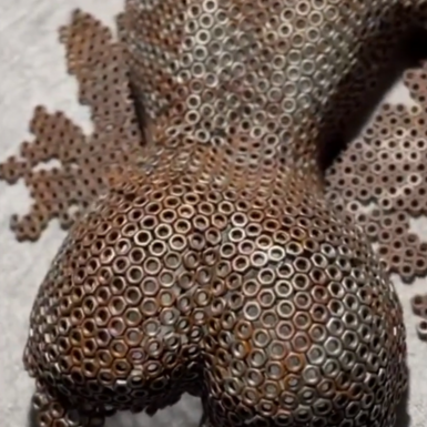 wow video "Adrastea" female body figure (back part) made of nuts
