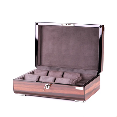 a wooden watch case