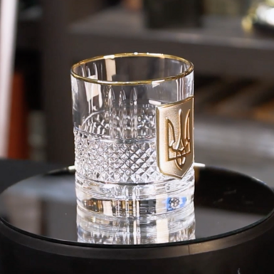 wow video Набор для виски и воды "Trident" с золотом от BOSS CRYSTAL