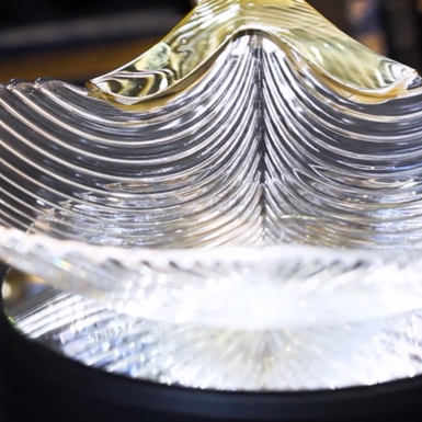 wow video Large Crystal Shell Box in Gilded Brass by Cre Art