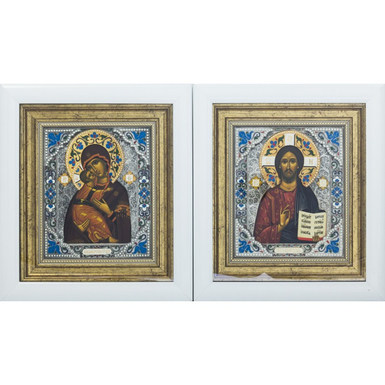 Двойная икона "Спаситель и Богородица" для венчания