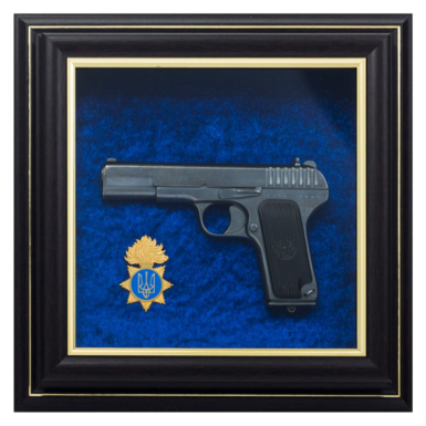 Пістолет ТТ та емблема Національної гвардії України (копія)