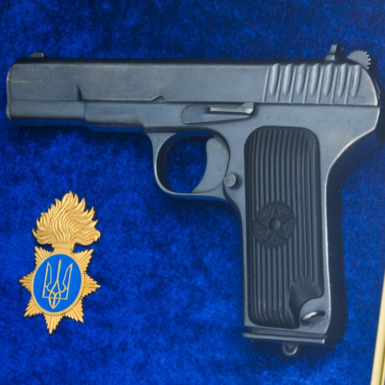 Пістолет ТТ та емблема Національної гвардії України (копія) купити на подарунок