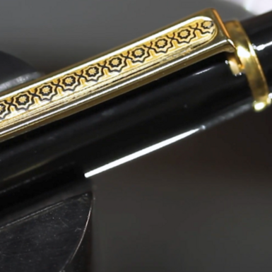 wow video Ballpoint pen with geometric designs and hand-gilding by Anframa
