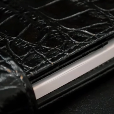 wow video Leather Notebook «Lack Crocco» from Renzo Romagnoli