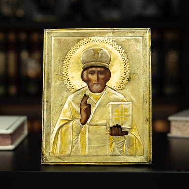 Купить старинную икону Николая Чудотворца