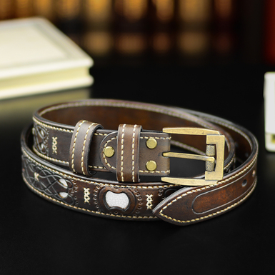 men's leather belt photo