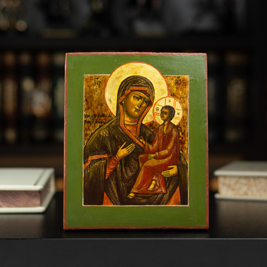 Купить старинную икону Тихвинской Богородицы
