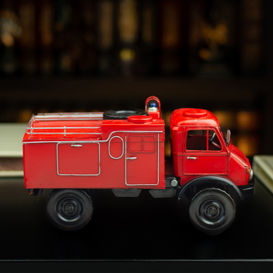 Metal model of a fire truck photo