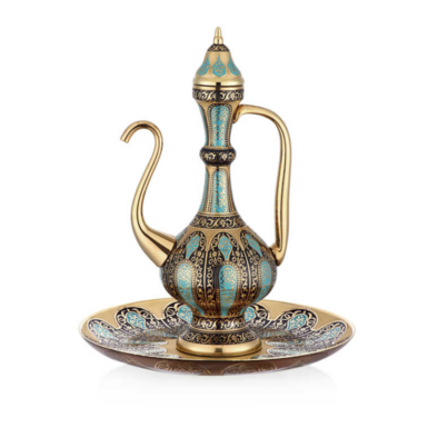 Графин зі скла та золота фото