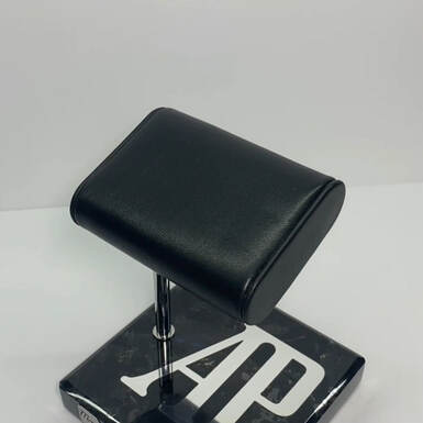 wow video Watch stand "Black AP" with labradorite base by Michel Maloch
