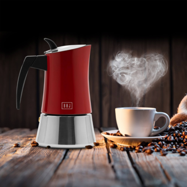 красная кофеварка фото