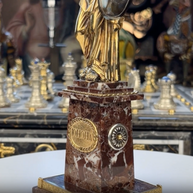 wow video Figurine "Juno", brass "Pandora", gilding, silvering