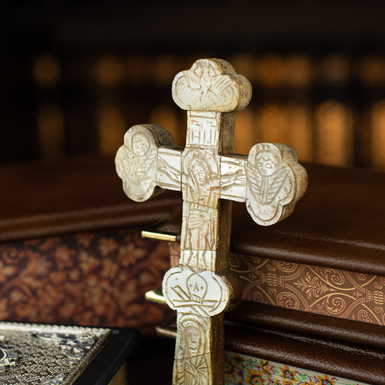 cross with mother-of-pearl plates photo