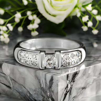 ring with diamonds for a gift photo