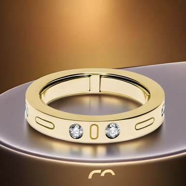 Men's gold ring with diamonds