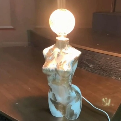 wow video Decorative white art lamp "Aphrodite"