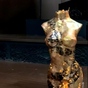 wow video Декоративная черно-золотая арт-лампа "Афродита" 