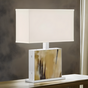 natural horn table lamp photo