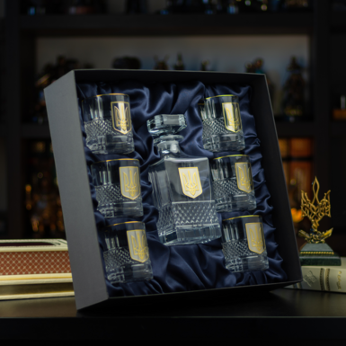 Хрустальный графин и 6 стаканов фото