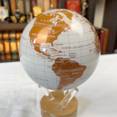wow video Globe "Political map" gold on white Ø 11,4 cm