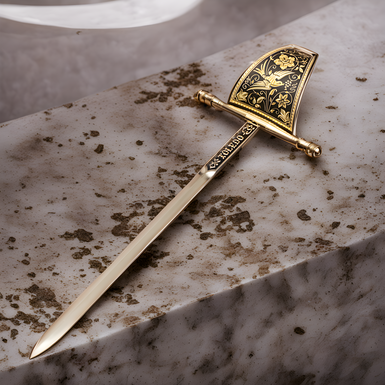 souvenir sword with hand gilding photo
