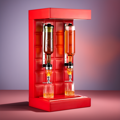Red dispenser for the temple