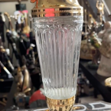 wow video Crystal decanter with gilding "Imperial luxury" early 20th century