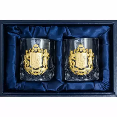 Gift set of whiskey glasses "Glory to Ukraine" photo
