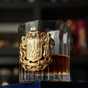 Glass with the coat of arms of Ukraine photo