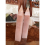 wow video Pair of Pink Chalcedony Couplee Obelisks by Stone Art Designe (318g)