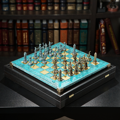шахматная доска голубого цвета фото