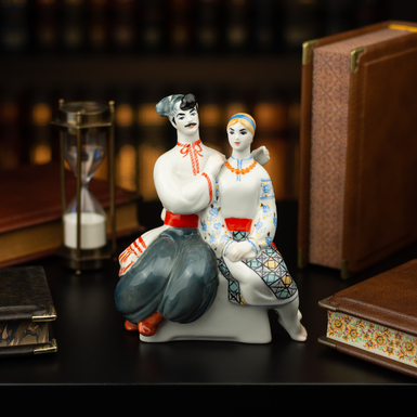 Porcelain figurine "Cossack and his sweetheart" photo