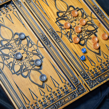 backgammon with carving photo